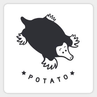 Chonky mole. minimal art of a cute furry potato in dark ink Magnet
